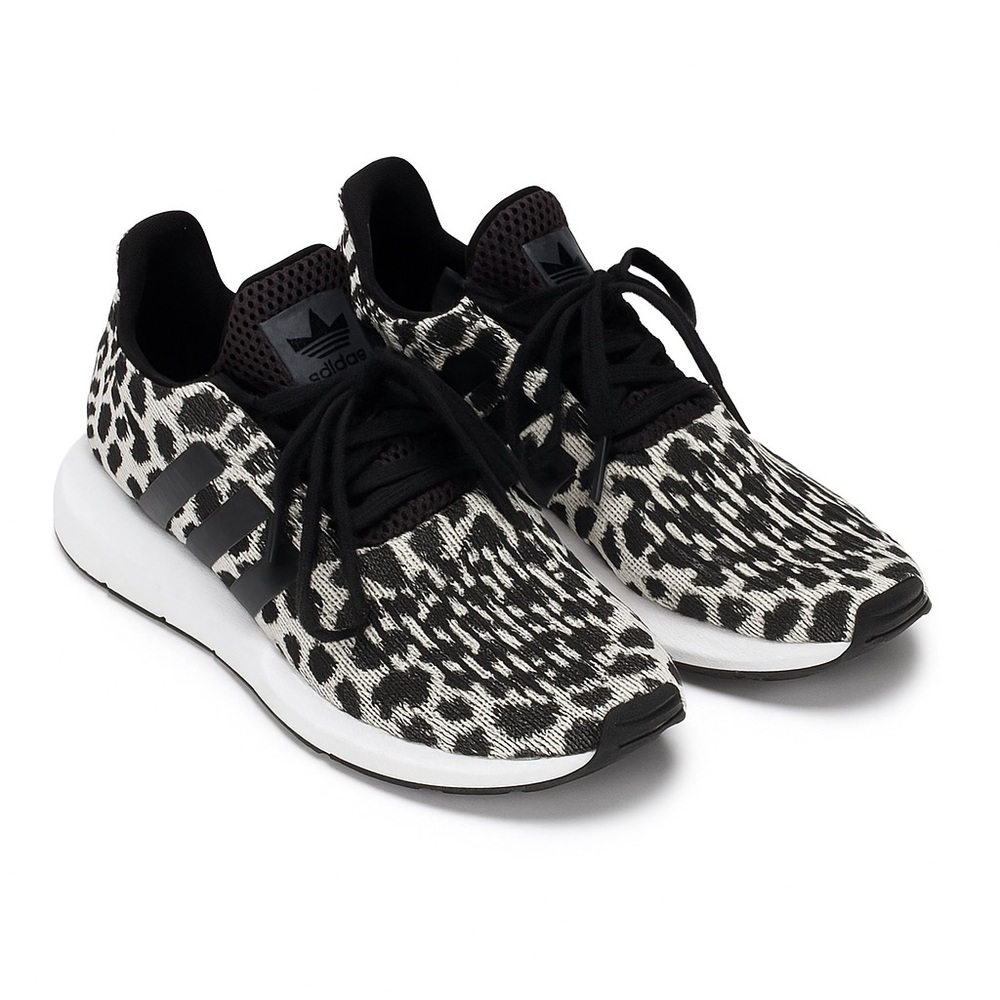 adidas Women's Black and White Leopard Print Sneakers